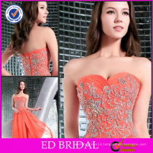 Graceful OEM Service A-line Strapless Sweetheart Neckline Beaded Dollar Evening Dresses ED-YH223